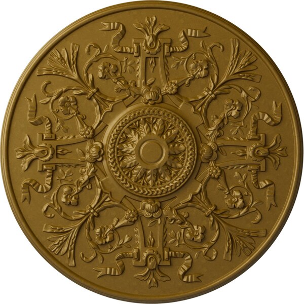 Ekena Millwork Versailles Ceiling Medallion (Fits Canopies up to 3 1/4"), Hand-Painted Gold, 33"OD x 1 3/4"P CM33VEGLS - main